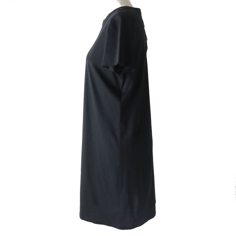 CHANEL 18P P57567 Short Sleeve Dress With Coco Mark Button And Coco