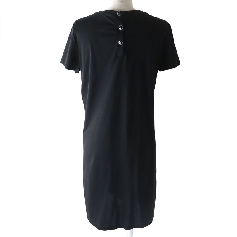 CHANEL 18P P57567 Short Sleeve Dress With Coco Mark Button And Coco