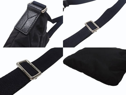 Saint Laurent Nylon Shoulder Bag Black Navy Silver — view 5