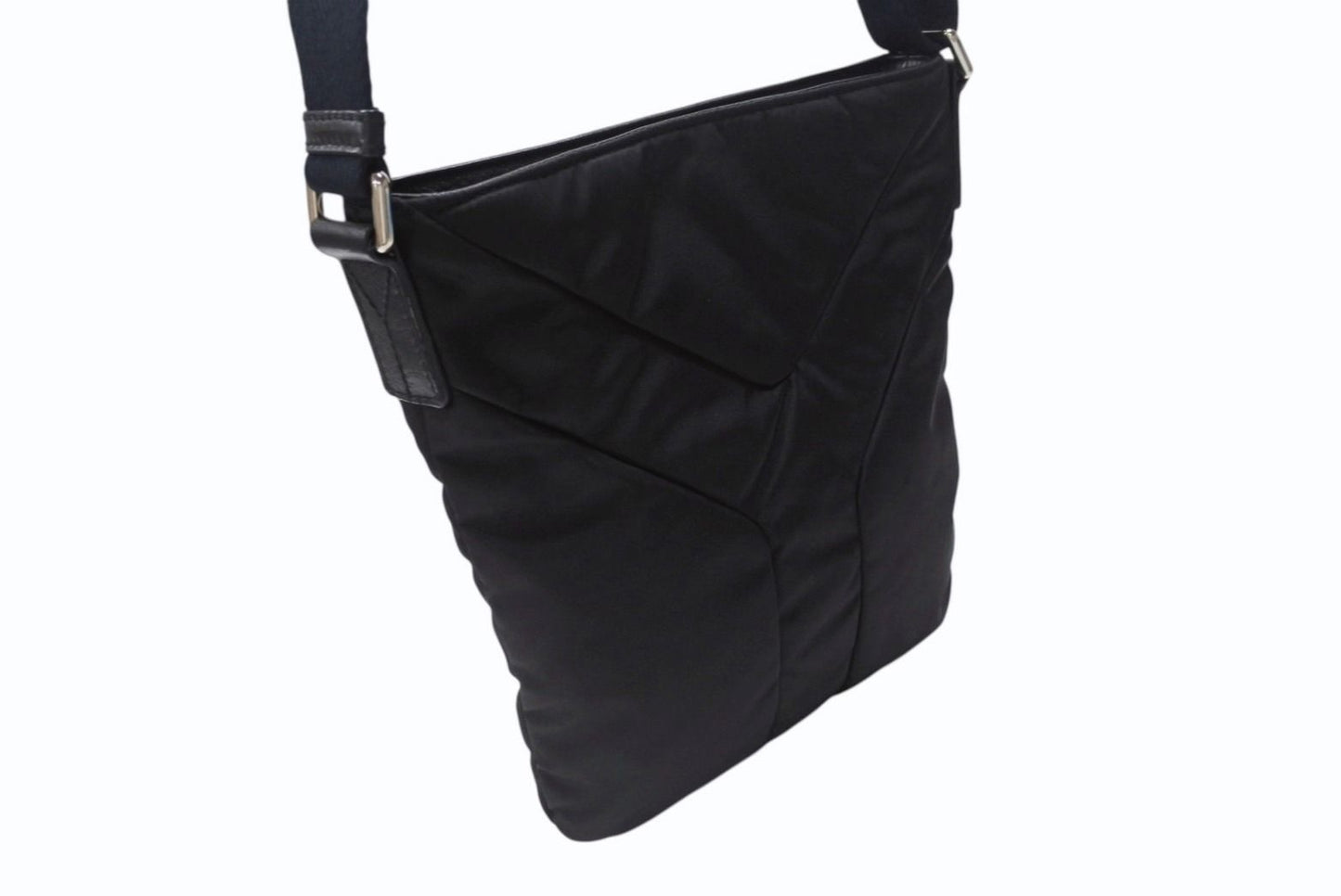 Saint Laurent Nylon Shoulder Bag Black Navy Silver — view 4