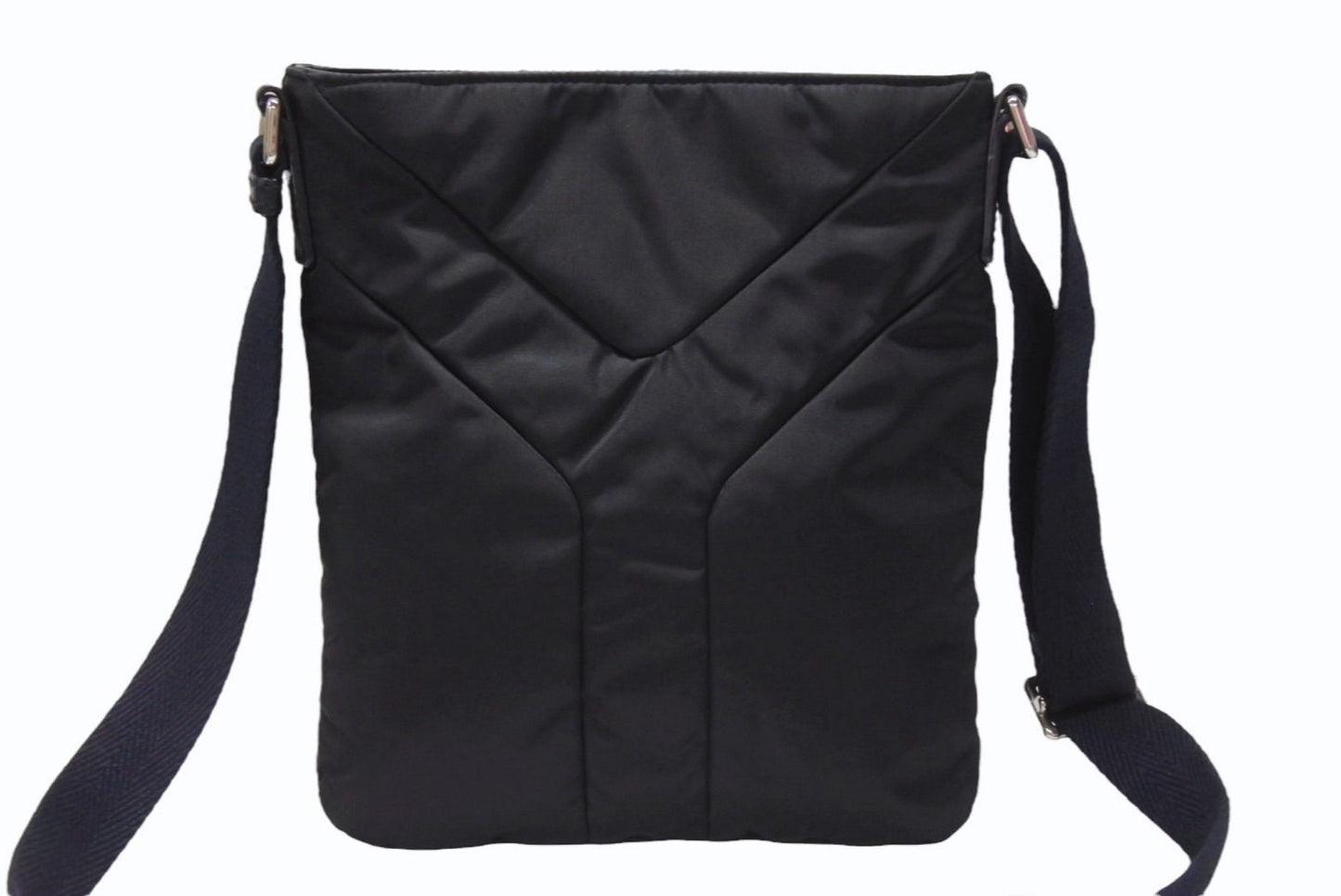 Saint Laurent Nylon Shoulder Bag Black Navy Silver — view 3