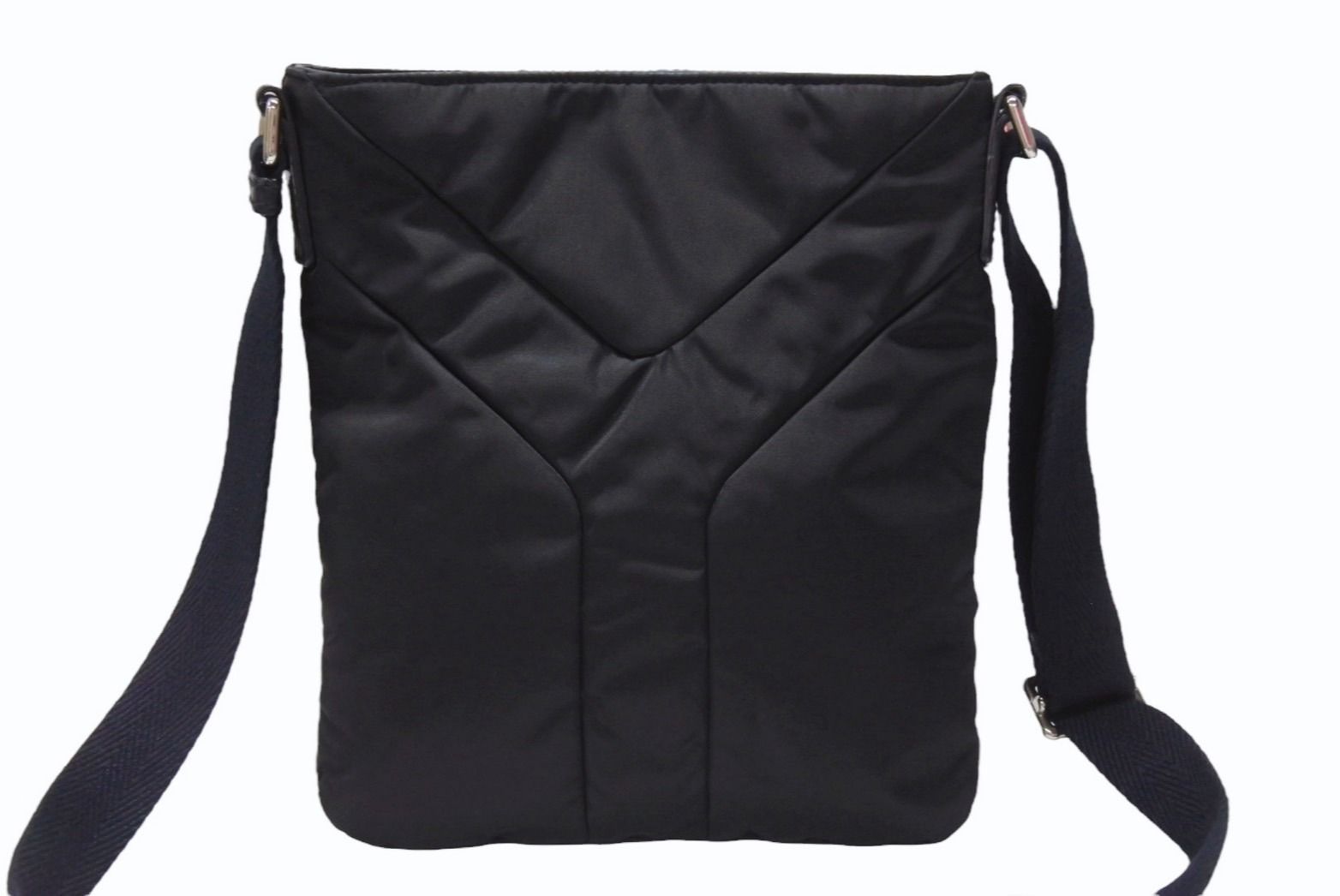 Saint Laurent Nylon Shoulder Bag Black Navy Silver — view 3