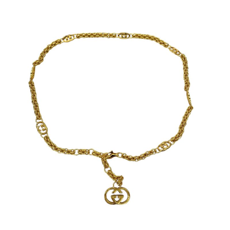 Em1162 Gucci Interlocking Chain Belt Gold
