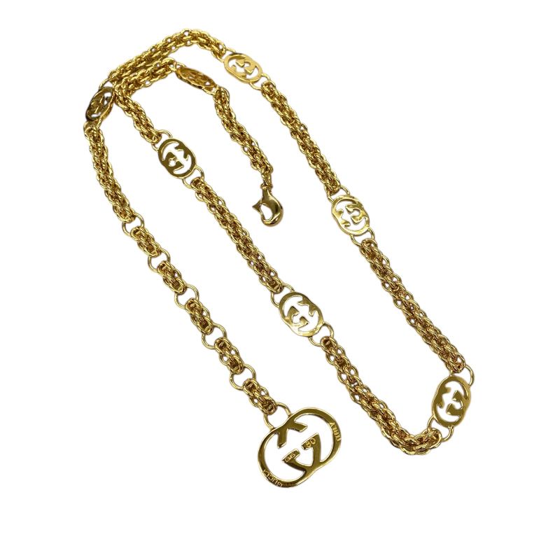 Em1162 Gucci Interlocking Chain Belt Gold