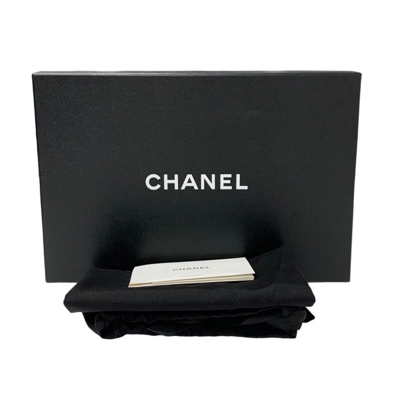 Chanel Loafers Leather Shoes Velvet Black Gold Unused Here Mark Flat Shoes