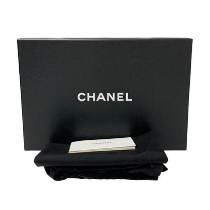 Chanel Loafers Leather Shoes Velvet Black Gold Unused Here Mark Flat Shoes