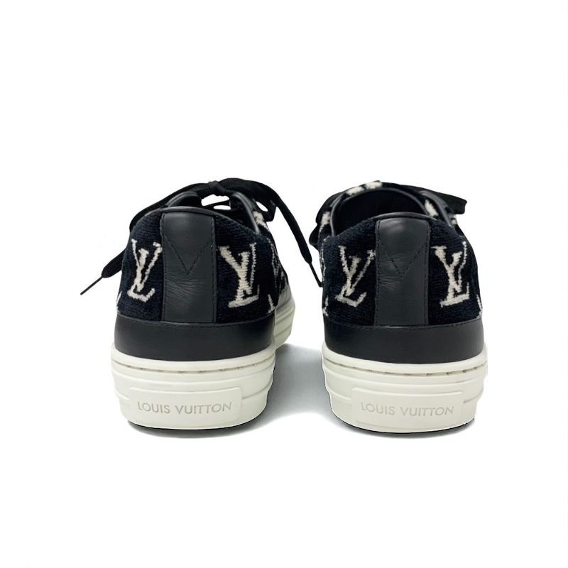Louis Vuitton Stellar Line Monogram Sneakers Shoes Velor Leather Black