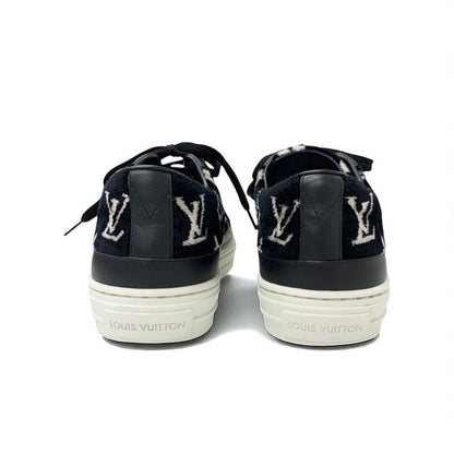 Louis Vuitton Stellar Line Monogram Sneakers Shoes Velor Leather Black