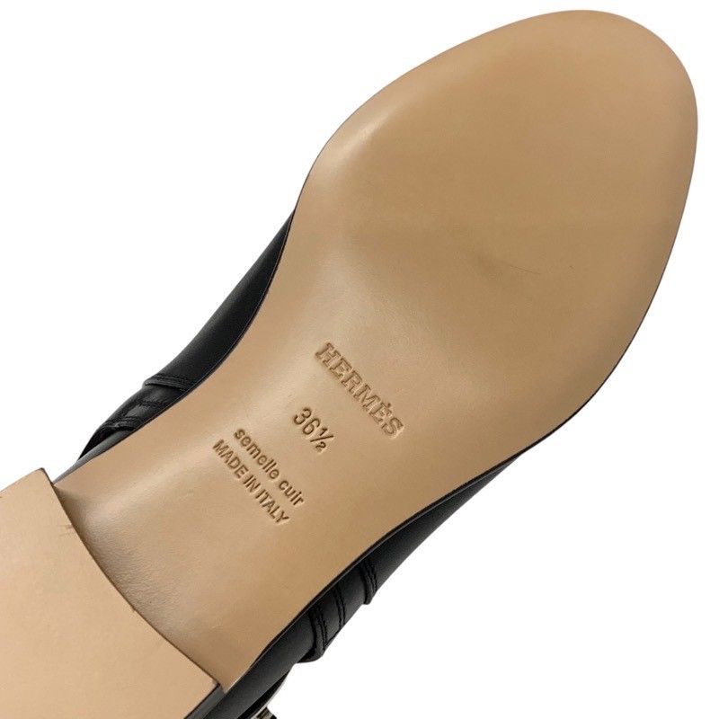 Hermes Neo Boots Short Boots Shoes Leather Black Silver Unused Kelly Hardware