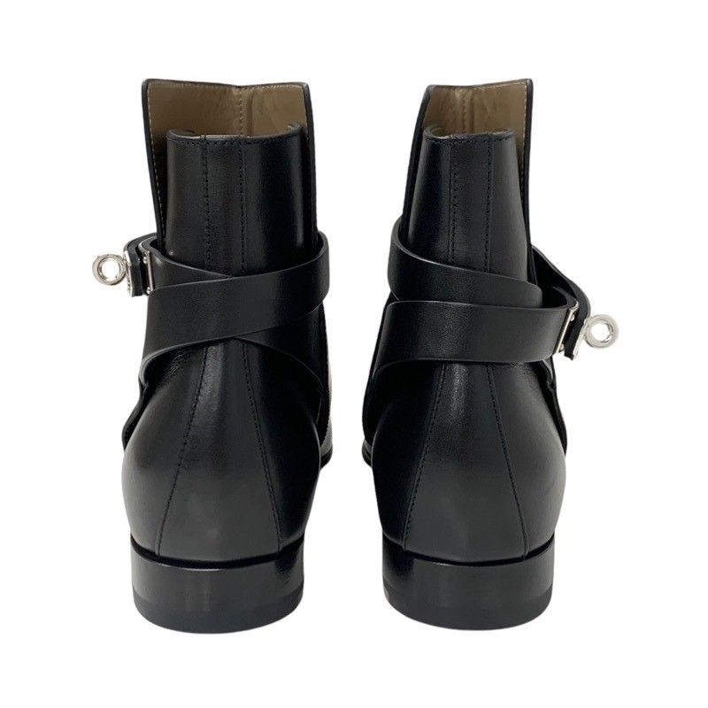 Hermes Neo Boots Short Boots Shoes Leather Black Silver Unused Kelly Hardware