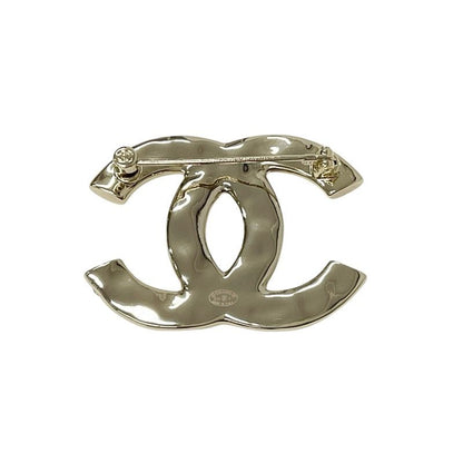 Chanel Brooch Corsage Gold Here Mark Rhinestone