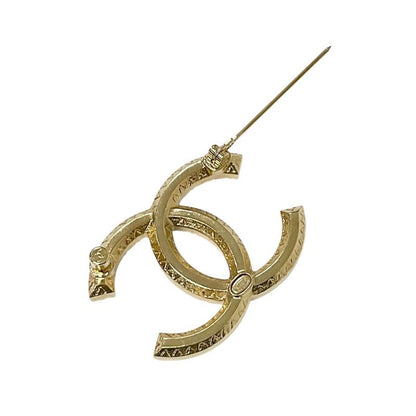 Chanel Brooch Corsage Gold Here Mark Rhinestone