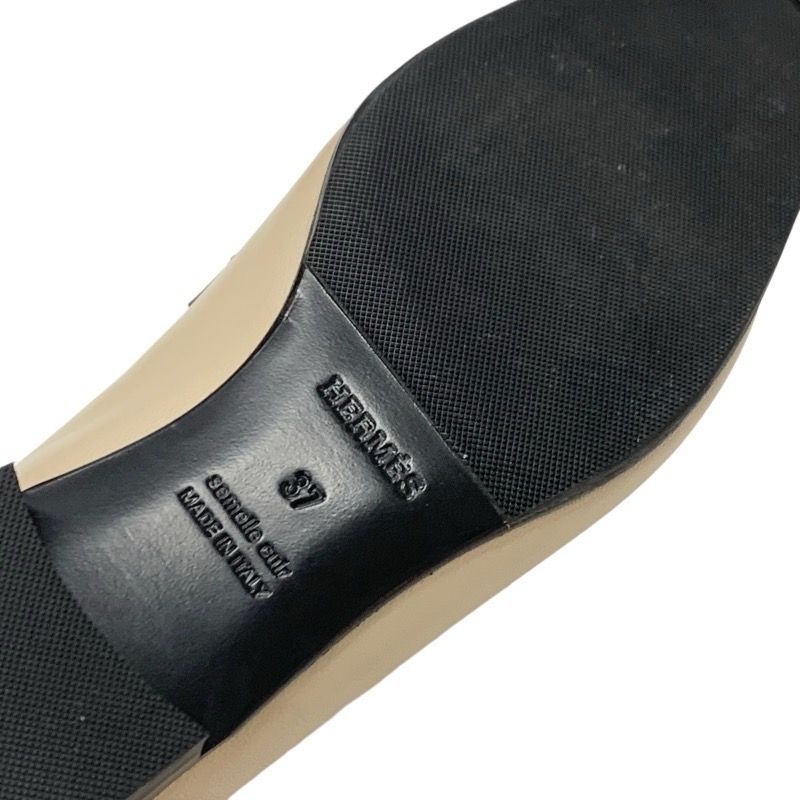 Hermes Royal Loafer Leather Shoes Leather Beige Black White Moccasin Flat Shoes