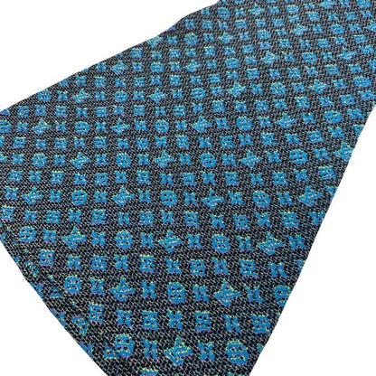 Louis Vuitton Monogram Dress Silk Blue Sleeveless