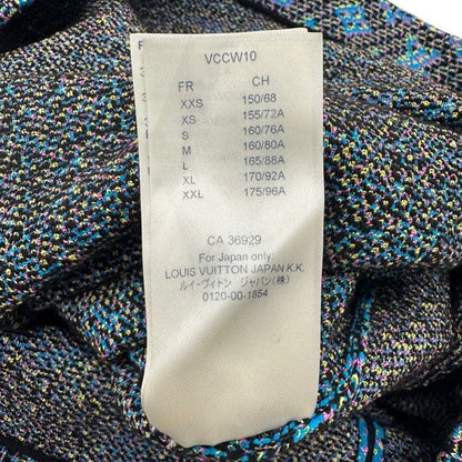 Louis Vuitton Monogram Dress Silk Blue Sleeveless