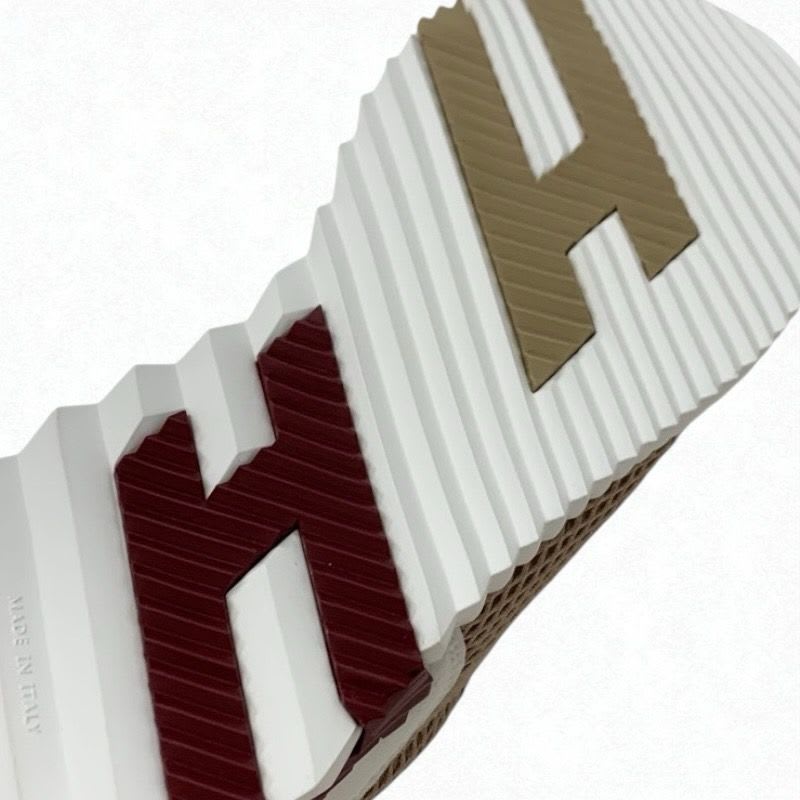 Hermes Bouncing Sneakers Shoes Fabric Suede Beige White