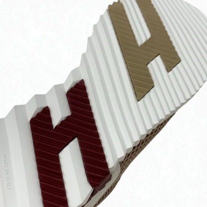 Hermes Bouncing Sneakers Shoes Fabric Suede Beige White