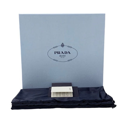 Prada Boots Short Boots Shoes Leather Black Triangle Logo