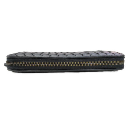 Bottega Veneta Intrecciato Round Zipper Long Wallet / Black / Next-day Delivery