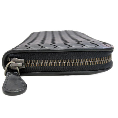 Bottega Veneta Intrecciato Round Zipper Long Wallet / Black / Next-day Delivery