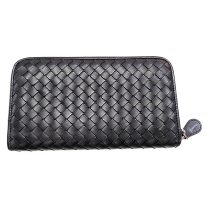 Bottega Veneta Intrecciato Round Zipper Long Wallet / Black / Next-day Delivery