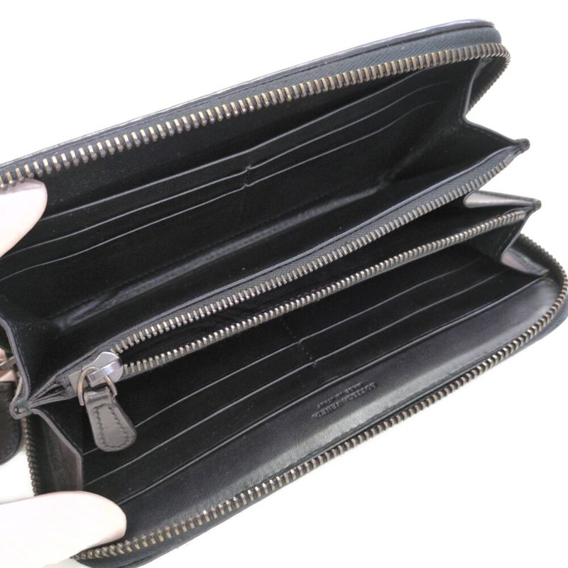 Bottega Veneta Intrecciato Round Zipper Long Wallet / Black / Next-day Delivery