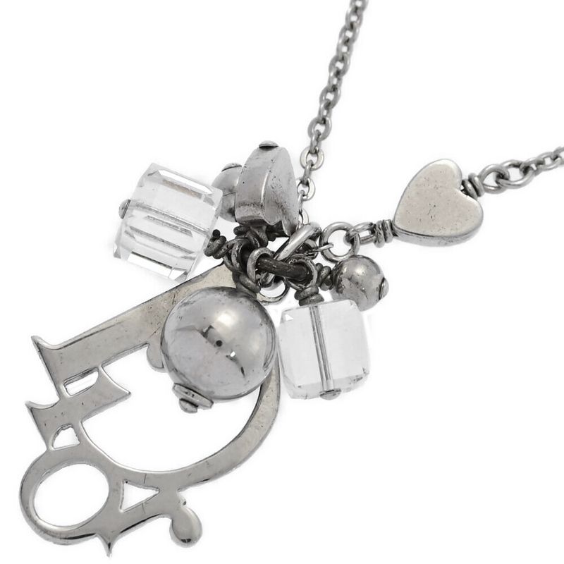 Christian DIOR Logo Heart Chain Necklace And Pendant / Alloy / Plating - 10.3g