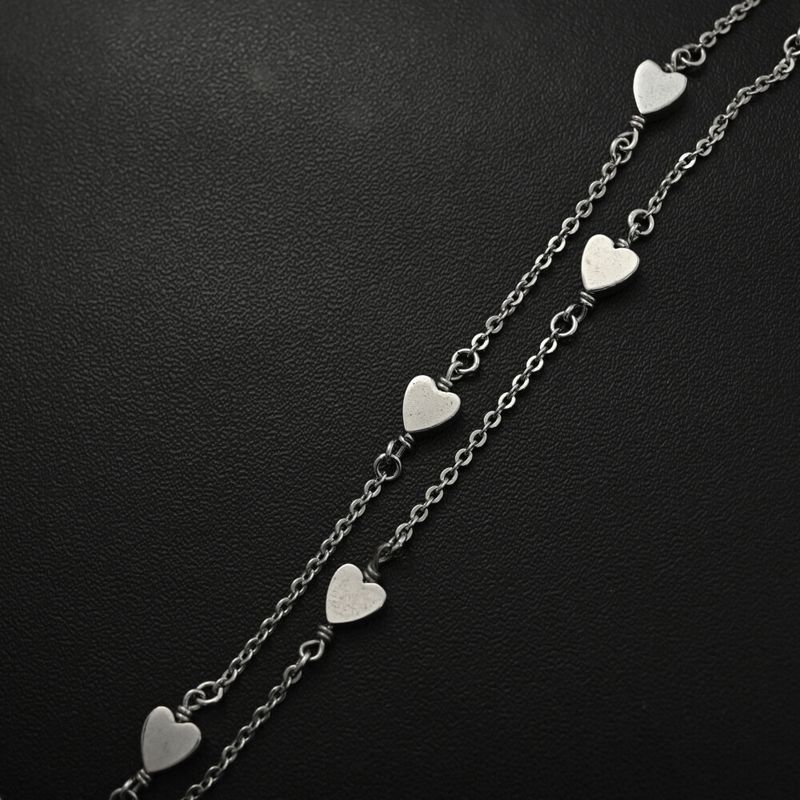 Christian DIOR Logo Heart Chain Necklace And Pendant / Alloy / Plating - 10.3g