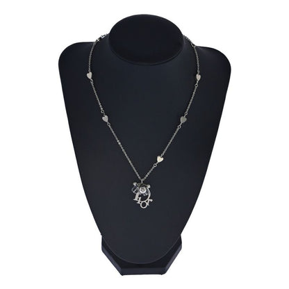 Christian DIOR Logo Heart Chain Necklace And Pendant / Alloy / Plating - 10.3g