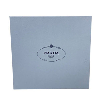 Prada Boots Short Boots Shoes Leather Nylon Black Silver Triangle Logo Lace Up