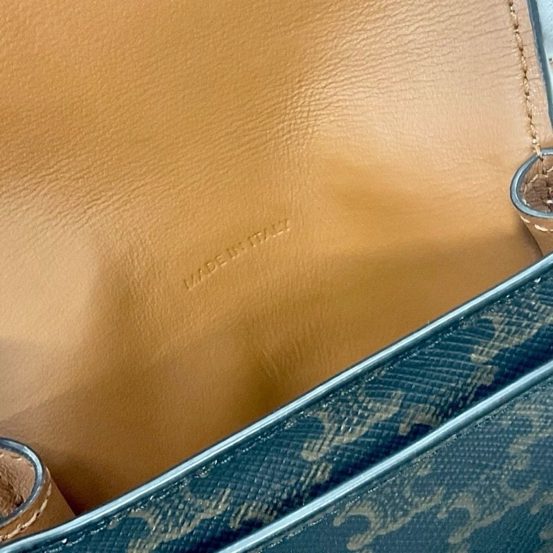 Celine Mobile/smartphone Accessories Brown Triomphe Logo Mobile Pouch With Flap