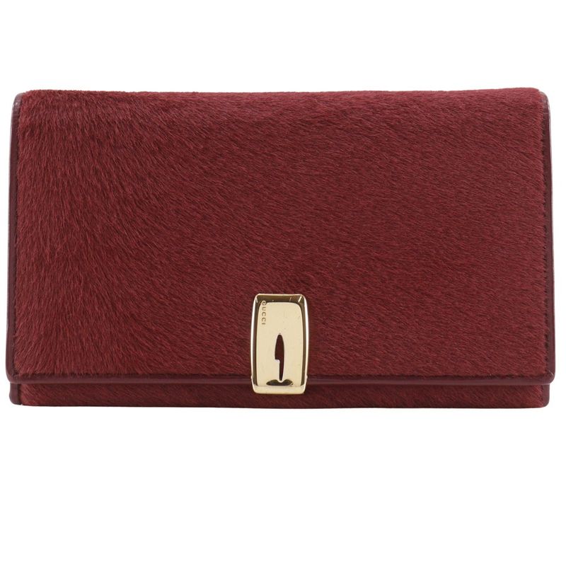 Gucci Gamauchi Vintage 035.0416.1906.0 Halaco×leather Red Ladies Long Wallet
