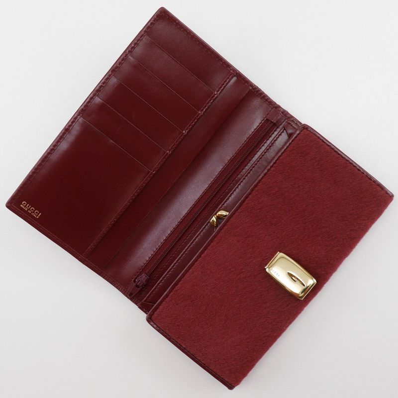 Gucci Gamauchi Vintage 035.0416.1906.0 Halaco×leather Red Ladies Long Wallet
