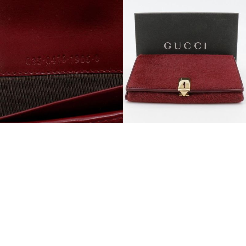 Gucci Gamauchi Vintage 035.0416.1906.0 Halaco×leather Red Ladies Long Wallet