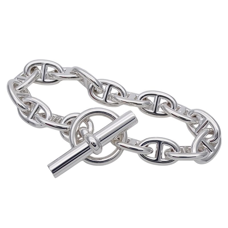 Hermes Bracelet Chaine D'ancre PM Ladies Brand Sv925 16 Frames Silver Jewelry