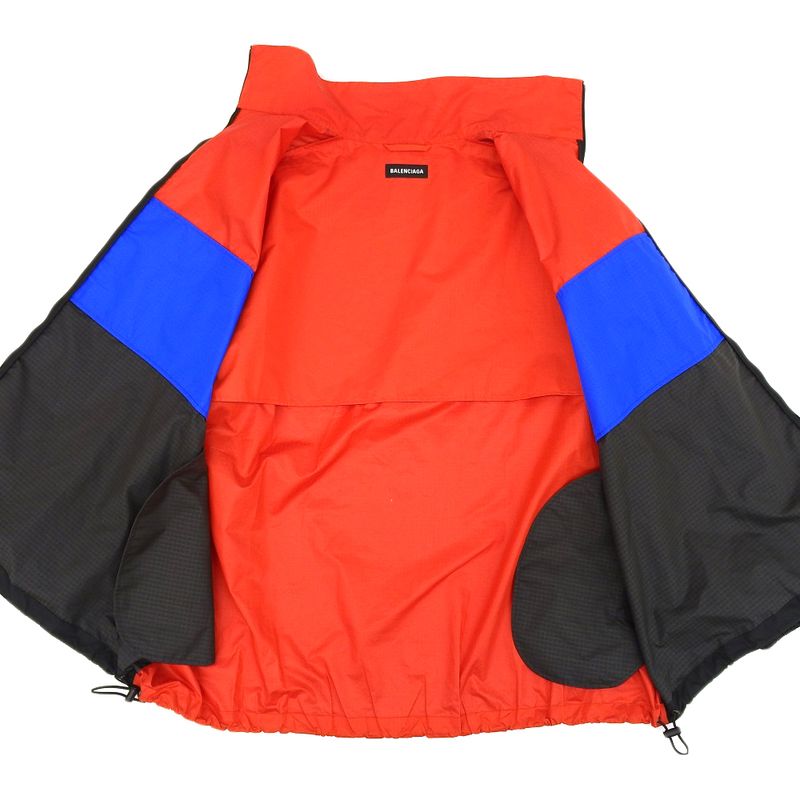 Balenciaga Beautiful Logo Print Oversized Zip Up Poplin Jacket Men's Multicolor