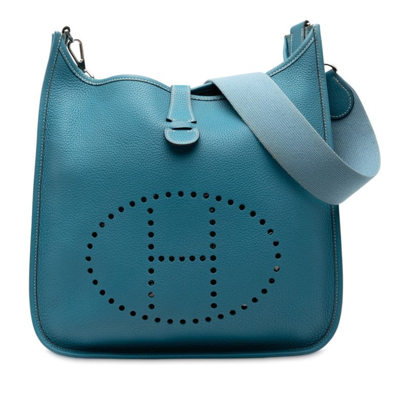Hermes Evelyn 1 GM Blue Jean Taurillon Cles Mance Women Hermes