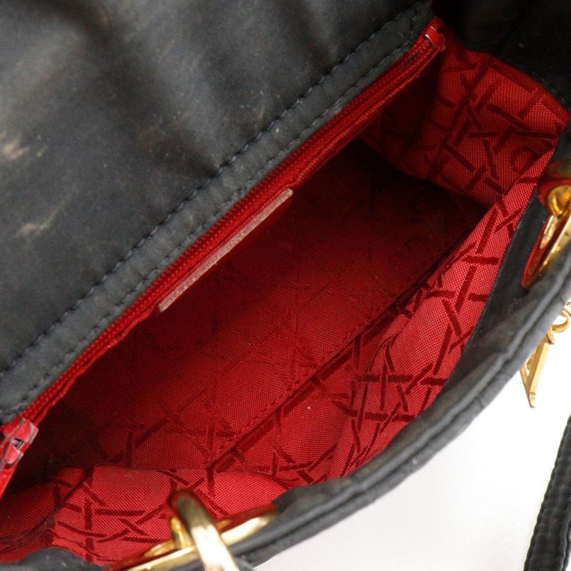 [dior] Christian Dior Lady Dior Mini Cannage 2WAY Shoulder Nylon Black Ladies