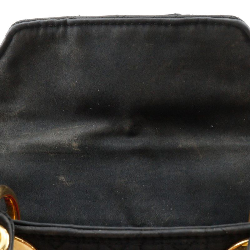 [dior] Christian Dior Lady Dior Mini Cannage 2WAY Shoulder Nylon Black Ladies