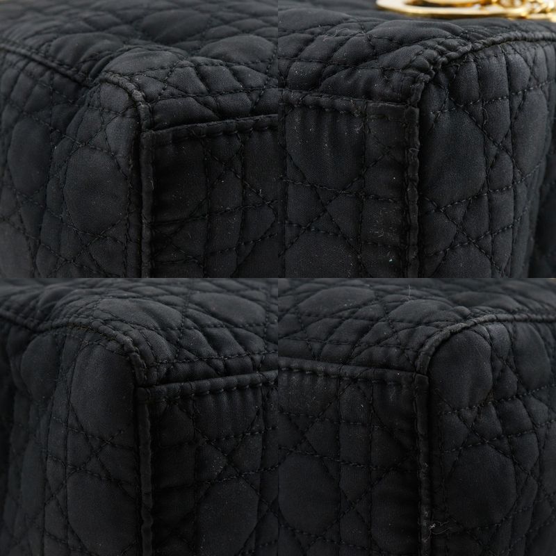 [dior] Christian Dior Lady Dior Mini Cannage 2WAY Shoulder Nylon Black Ladies