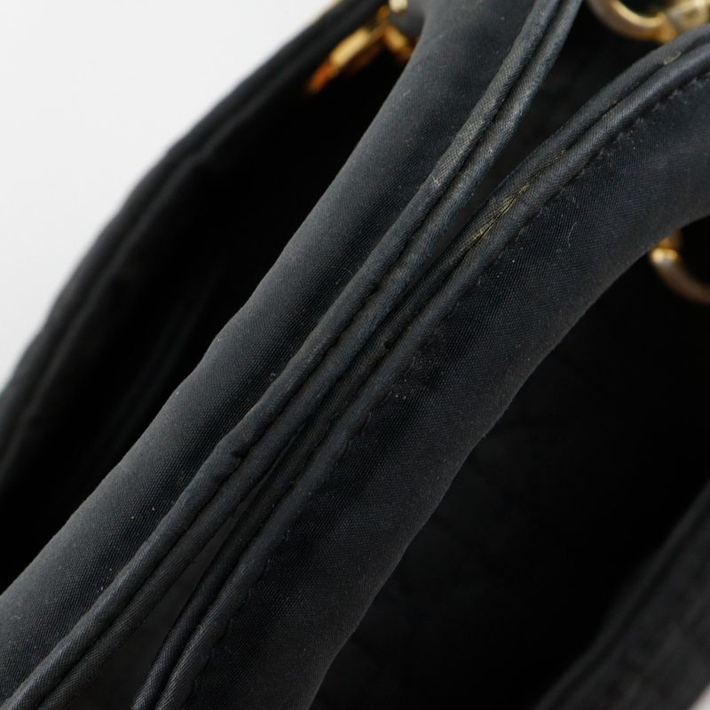 [dior] Christian Dior Lady Dior Mini Cannage 2WAY Shoulder Nylon Black Ladies