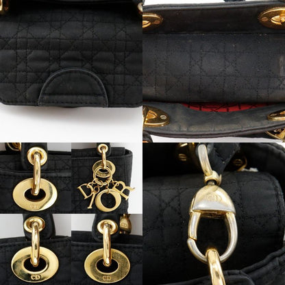 [dior] Christian Dior Lady Dior Mini Cannage 2WAY Shoulder Nylon Black Ladies