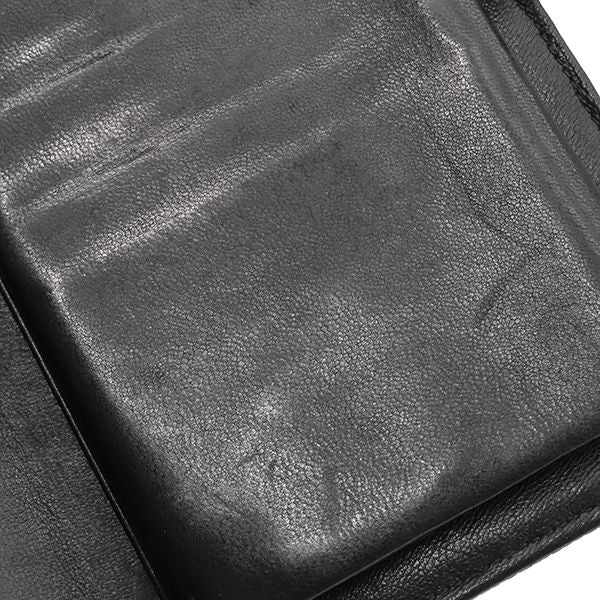 Chanel Long Wallet Coco Mark Clasp Lambskin Caviar Skin Black Gold Hardware