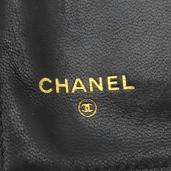 Chanel Long Wallet Coco Mark Clasp Lambskin Caviar Skin Black Gold Hardware