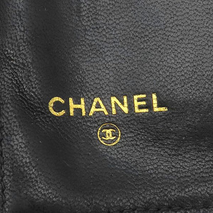 Chanel Long Wallet Coco Mark Clasp Lambskin Caviar Skin Black Gold Hardware
