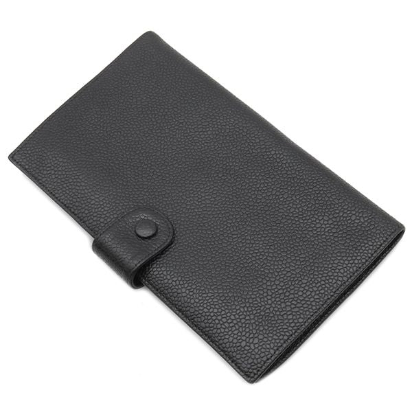 Chanel Long Wallet Coco Mark Clasp Lambskin Caviar Skin Black Gold Hardware