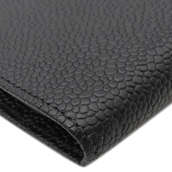 Chanel Long Wallet Coco Mark Clasp Lambskin Caviar Skin Black Gold Hardware