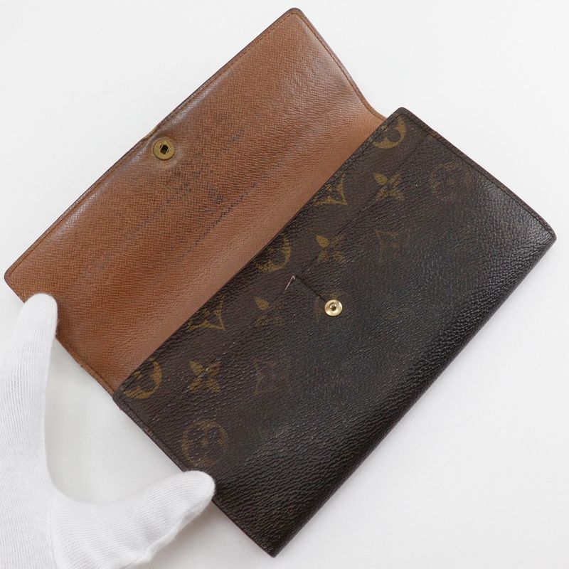 Louis Vuitton Portefeuille Sarah M61734 Monogram Canvas Brown Th1917 Unisex