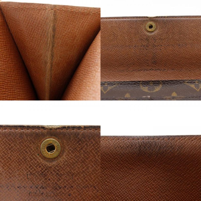 Louis Vuitton Portefeuille Sarah M61734 Monogram Canvas Brown Th1917 Unisex