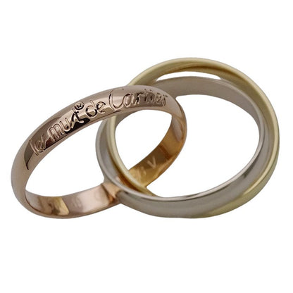 Cartier Ring Women's Brand Ring 750pg 750wg 750yg Trinity Classic Model Pink